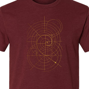 Fibonacci Golden Ratio T-Shirt, Sacred Geometry Math Graphic for Science Lovers