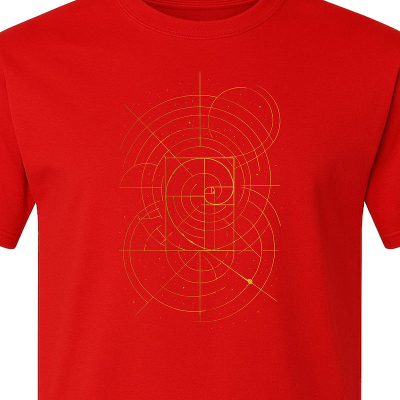 Fibonacci Golden Ratio T-Shirt, Sacred Geometry Math Graphic for Science Lovers