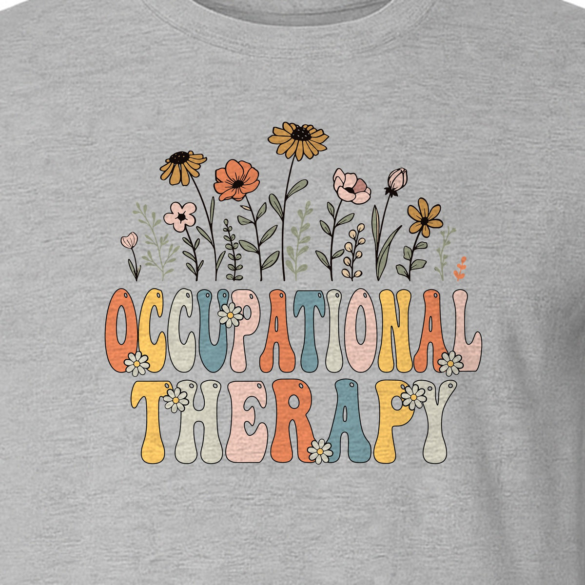 Occupational Therapy T-Shirt, Retro Floral OT Graduation Design for Therapists and Students