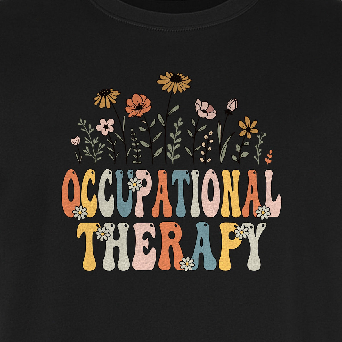 Occupational Therapy T-Shirt, Retro Floral OT Graduation Design for Therapists and Students