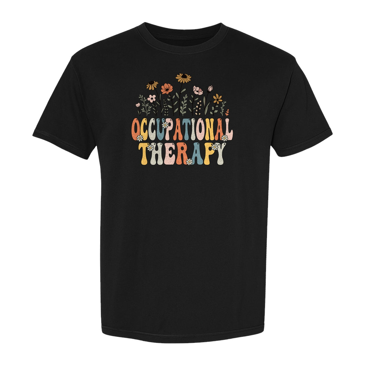 Occupational Therapy T-Shirt, Retro Floral OT Graduation Design for Therapists and Students