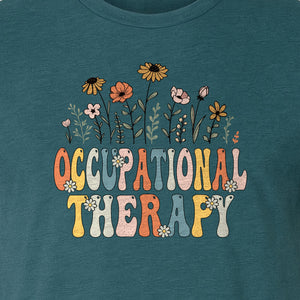 Occupational Therapy T-Shirt, Retro Floral OT Graduation Design for Therapists and Students