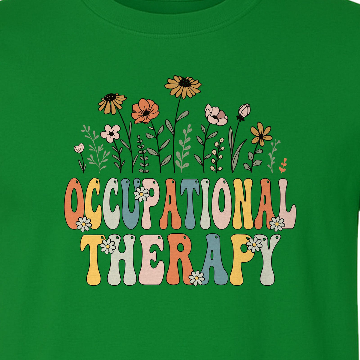 Occupational Therapy T-Shirt, Retro Floral OT Graduation Design for Therapists and Students