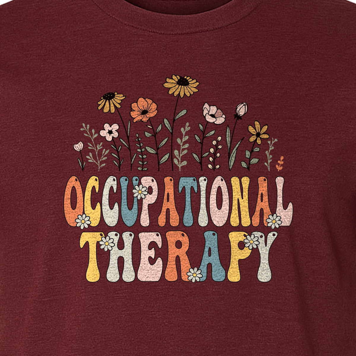 Occupational Therapy T-Shirt, Retro Floral OT Graduation Design for Therapists and Students