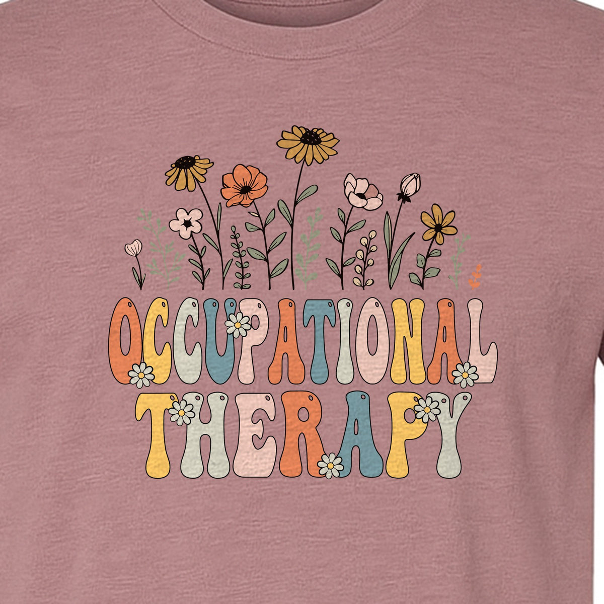 Occupational Therapy T-Shirt, Retro Floral OT Graduation Design for Therapists and Students