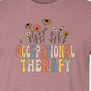 Occupational Therapy T-Shirt, Retro Floral OT Graduation Design for Therapists and Students