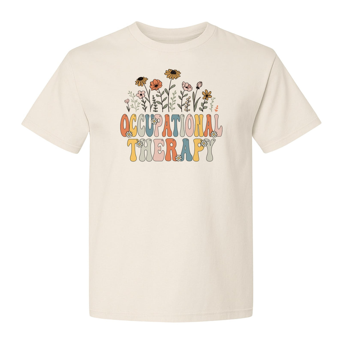 Occupational Therapy T-Shirt, Retro Floral OT Graduation Design for Therapists and Students