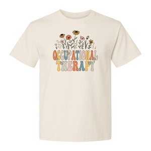 Occupational Therapy T-Shirt, Retro Floral OT Graduation Design for Therapists and Students
