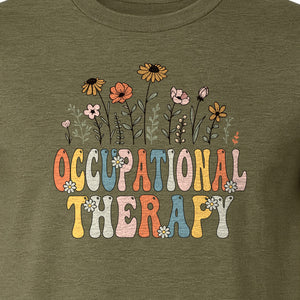 Occupational Therapy T-Shirt, Retro Floral OT Graduation Design for Therapists and Students