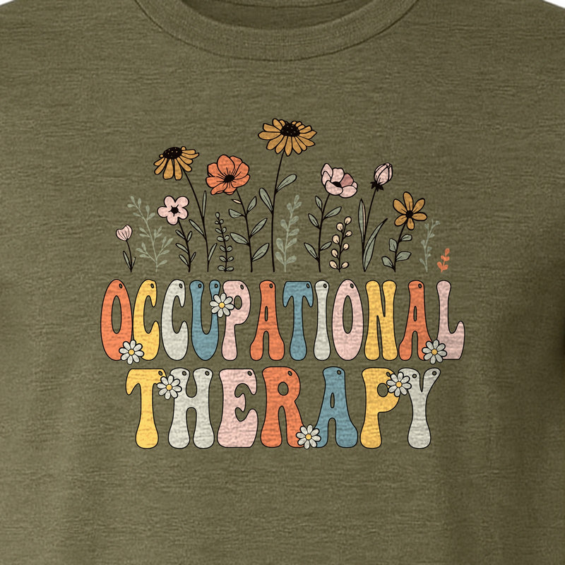 Occupational Therapy T-Shirt, Retro Floral OT Graduation Design for Therapists and Students