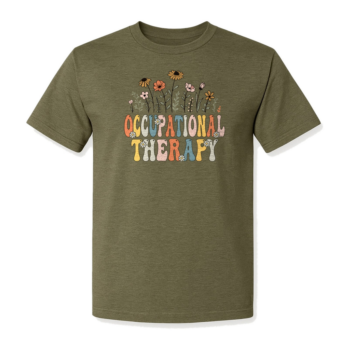 Occupational Therapy T-Shirt, Retro Floral OT Graduation Design for Therapists and Students