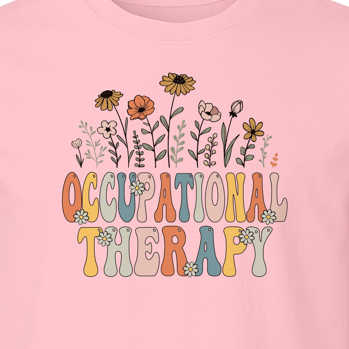 Occupational Therapy T-Shirt, Retro Floral OT Graduation Design for Therapists and Students
