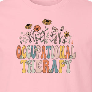 Occupational Therapy T-Shirt, Retro Floral OT Graduation Design for Therapists and Students