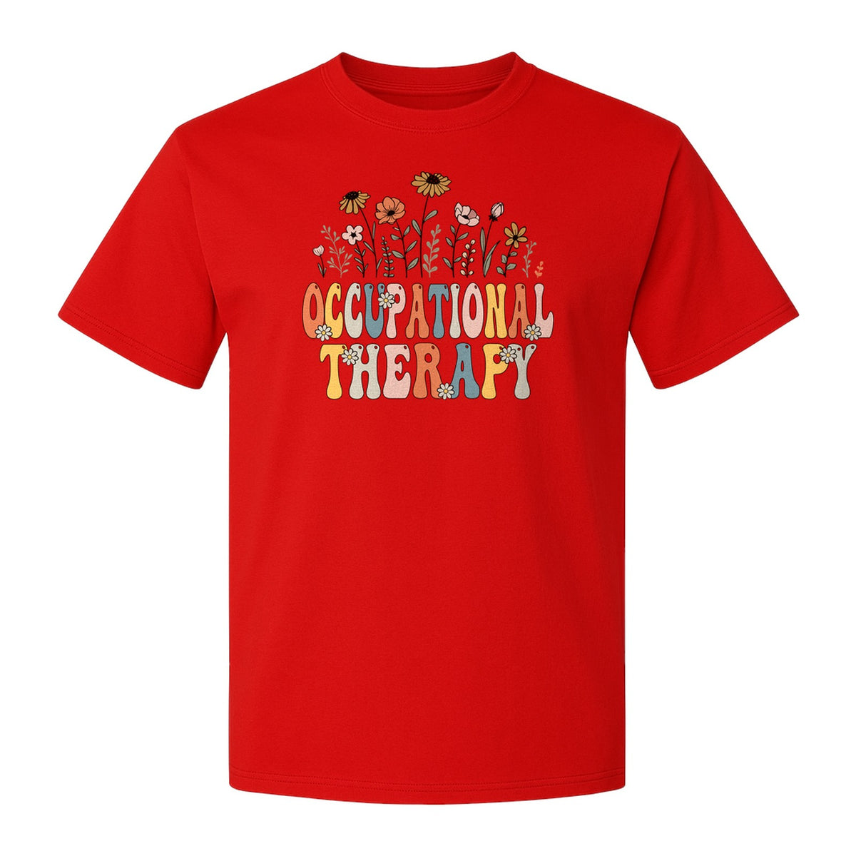 Occupational Therapy T-Shirt, Retro Floral OT Graduation Design for Therapists and Students