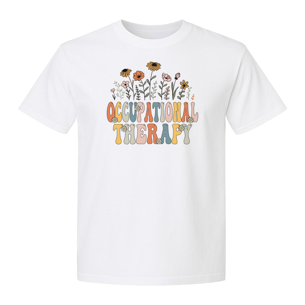 Occupational Therapy T-Shirt, Retro Floral OT Graduation Design for Therapists and Students