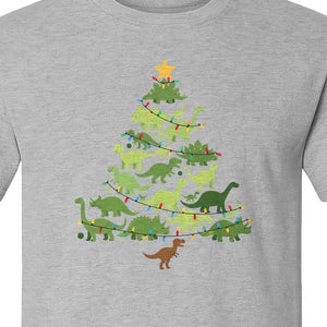 Dinosaur Christmas T-Shirt, Festive Tree of Dinosaurs Holiday Gift for Dino Fans