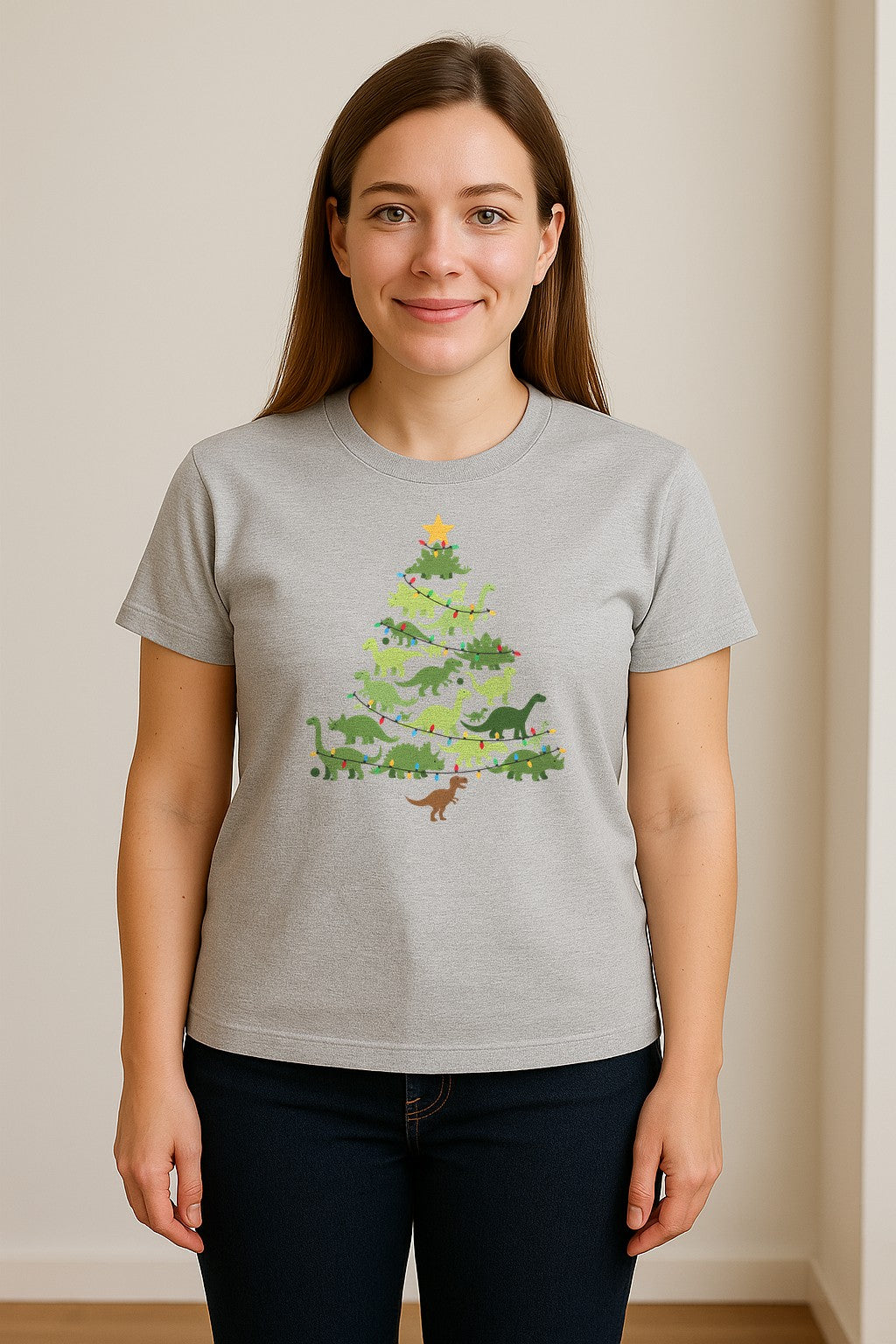 Dinosaur Christmas T-Shirt, Festive Tree of Dinosaurs Holiday Gift for Dino Fans