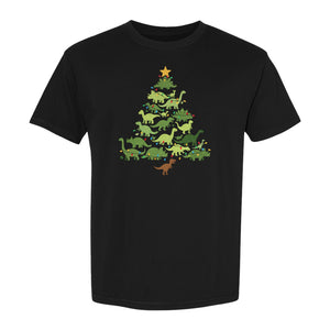 Dinosaur Christmas T-Shirt, Festive Tree of Dinosaurs Holiday Gift for Dino Fans