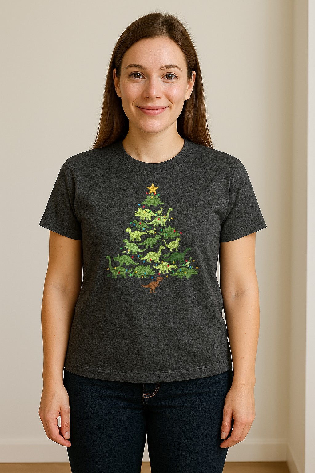 Dinosaur Christmas T-Shirt, Festive Tree of Dinosaurs Holiday Gift for Dino Fans