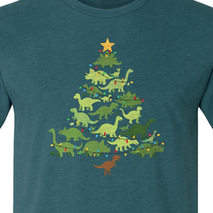 Dinosaur Christmas T-Shirt, Festive Tree of Dinosaurs Holiday Gift for Dino Fans