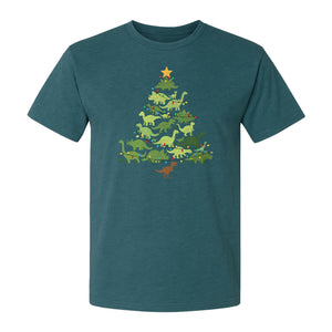 Dinosaur Christmas T-Shirt, Festive Tree of Dinosaurs Holiday Gift for Dino Fans