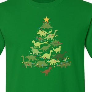 Dinosaur Christmas T-Shirt, Festive Tree of Dinosaurs Holiday Gift for Dino Fans