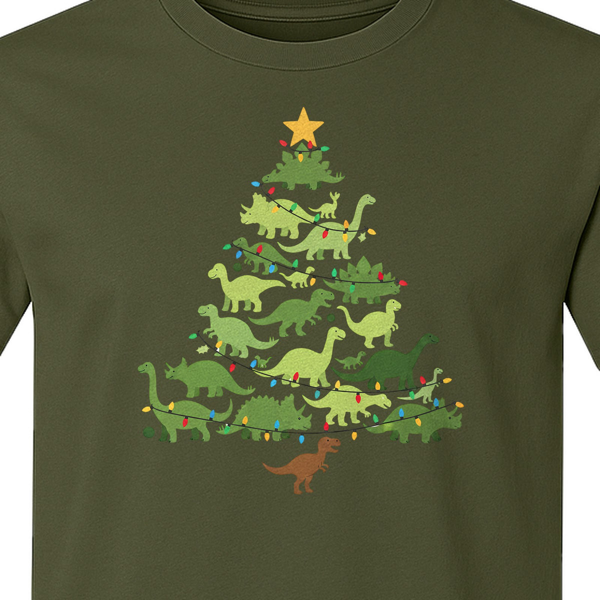Dinosaur Christmas T-Shirt, Festive Tree of Dinosaurs Holiday Gift for Dino Fans
