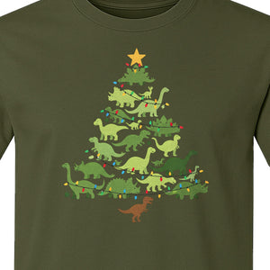 Dinosaur Christmas T-Shirt, Festive Tree of Dinosaurs Holiday Gift for Dino Fans