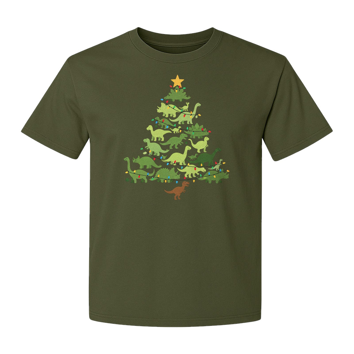 Dinosaur Christmas T-Shirt, Festive Tree of Dinosaurs Holiday Gift for Dino Fans