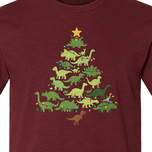 Dinosaur Christmas T-Shirt, Festive Tree of Dinosaurs Holiday Gift for Dino Fans