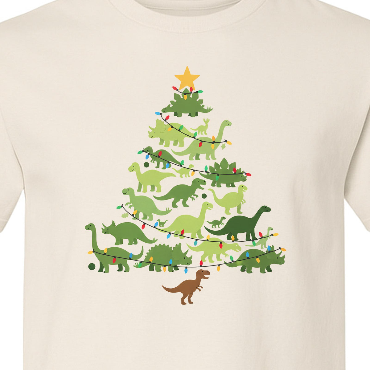 Dinosaur Christmas T-Shirt, Festive Tree of Dinosaurs Holiday Gift for Dino Fans