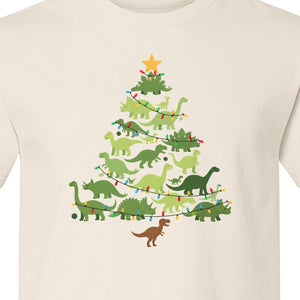 Dinosaur Christmas T-Shirt, Festive Tree of Dinosaurs Holiday Gift for Dino Fans