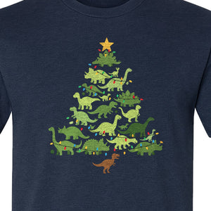 Dinosaur Christmas T-Shirt, Festive Tree of Dinosaurs Holiday Gift for Dino Fans