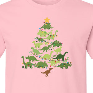 Dinosaur Christmas T-Shirt, Festive Tree of Dinosaurs Holiday Gift for Dino Fans