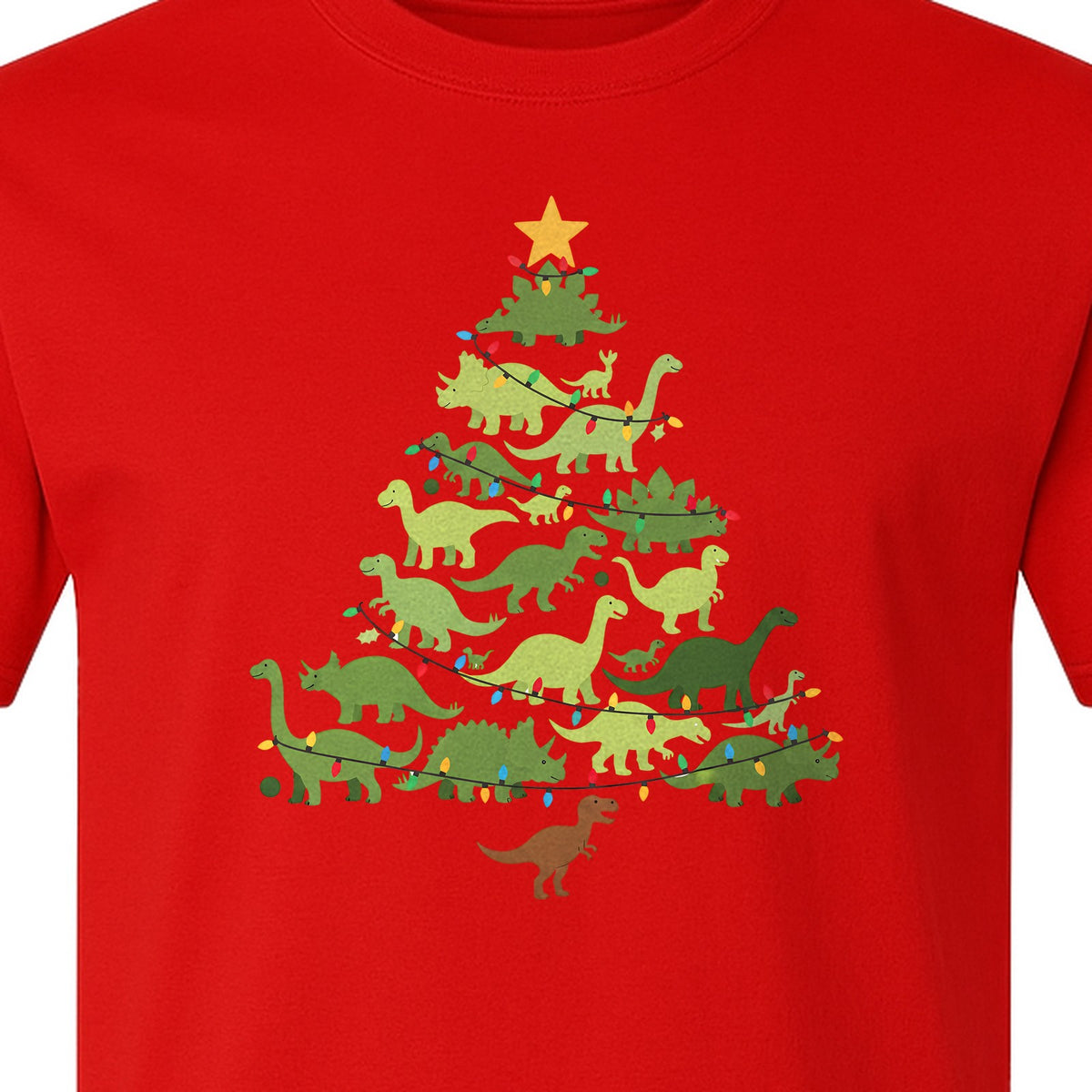 Dinosaur Christmas T-Shirt, Festive Tree of Dinosaurs Holiday Gift for Dino Fans