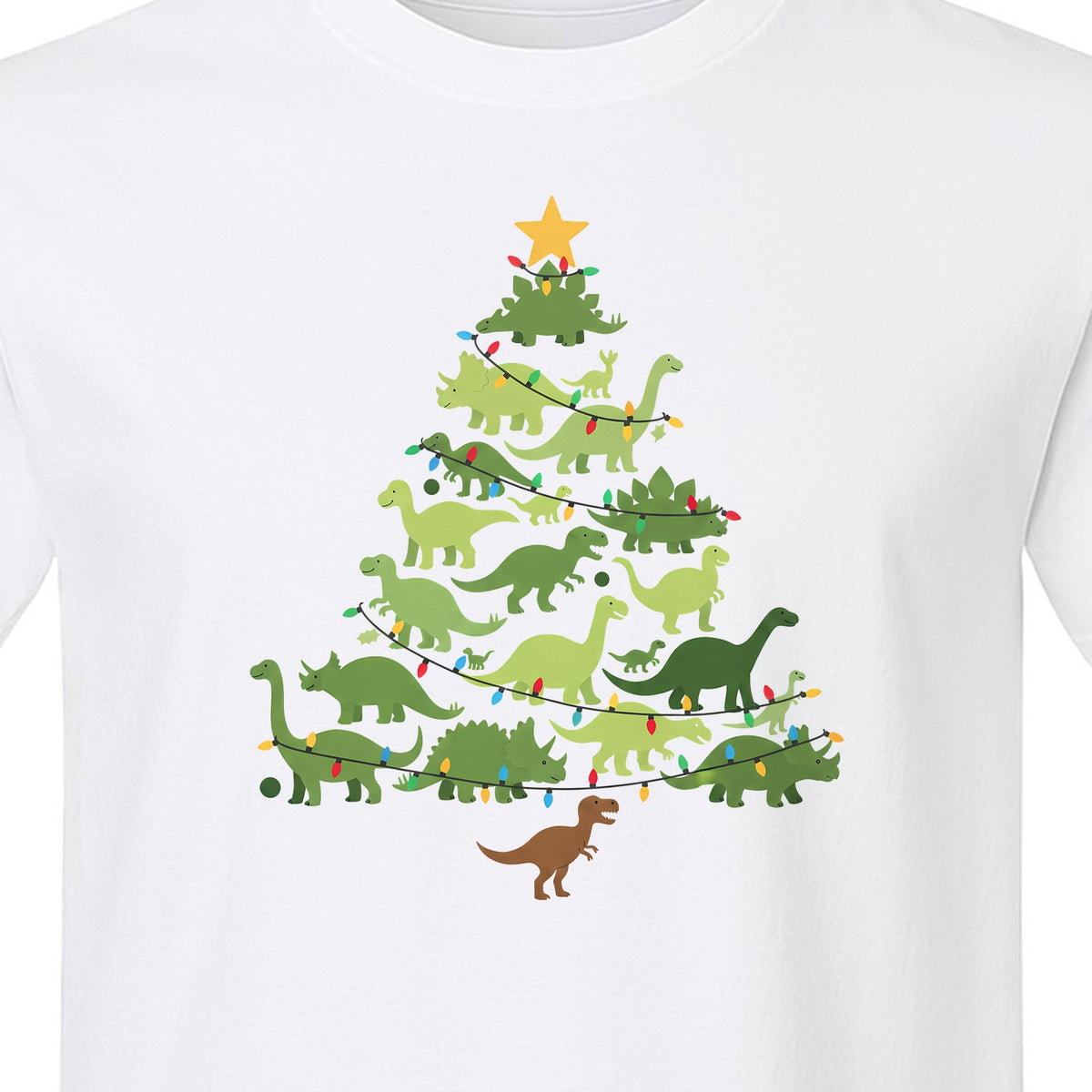 Dinosaur Christmas T-Shirt, Festive Tree of Dinosaurs Holiday Gift for Dino Fans