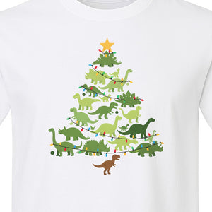Dinosaur Christmas T-Shirt, Festive Tree of Dinosaurs Holiday Gift for Dino Fans