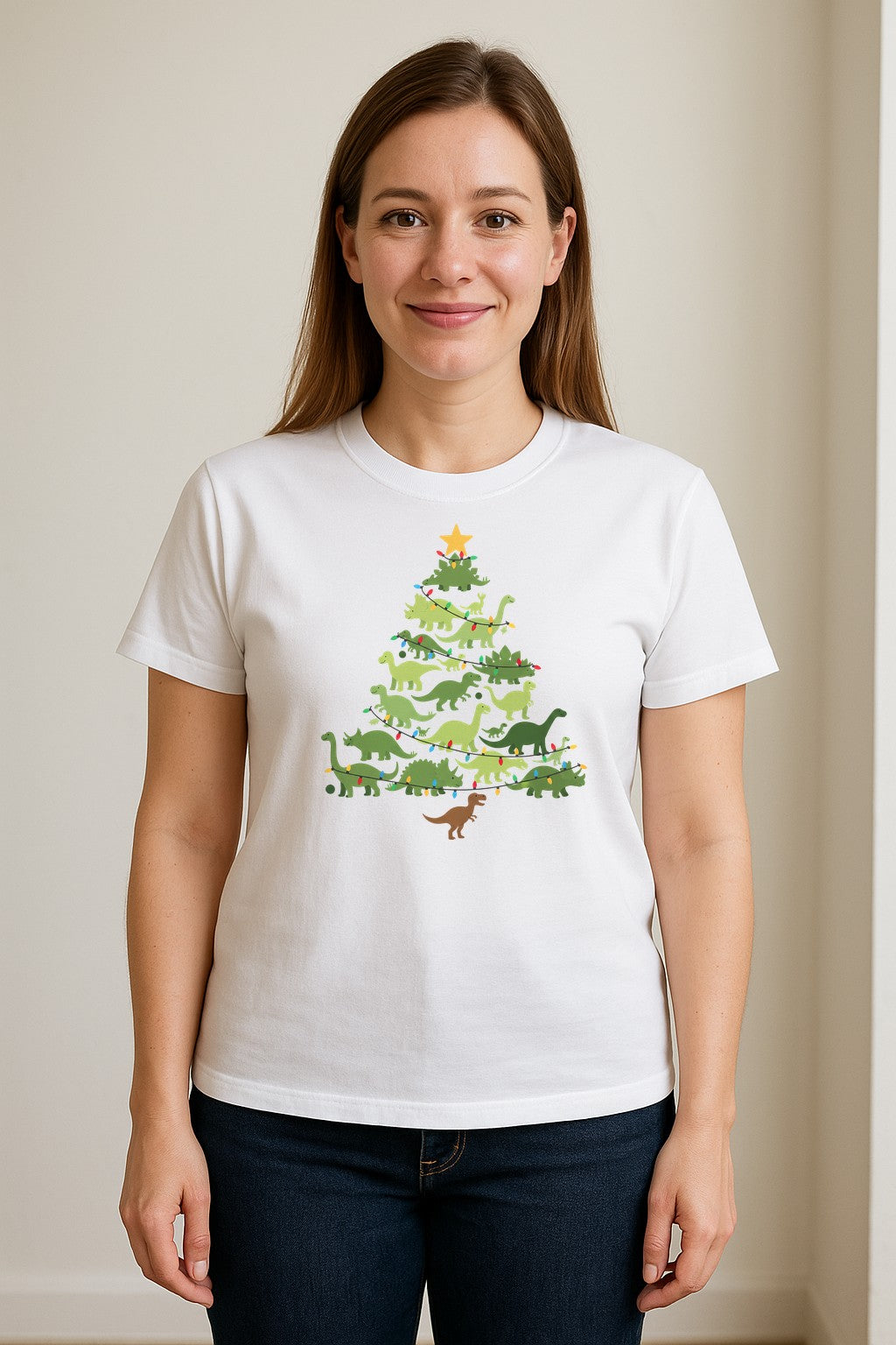Dinosaur Christmas T-Shirt, Festive Tree of Dinosaurs Holiday Gift for Dino Fans