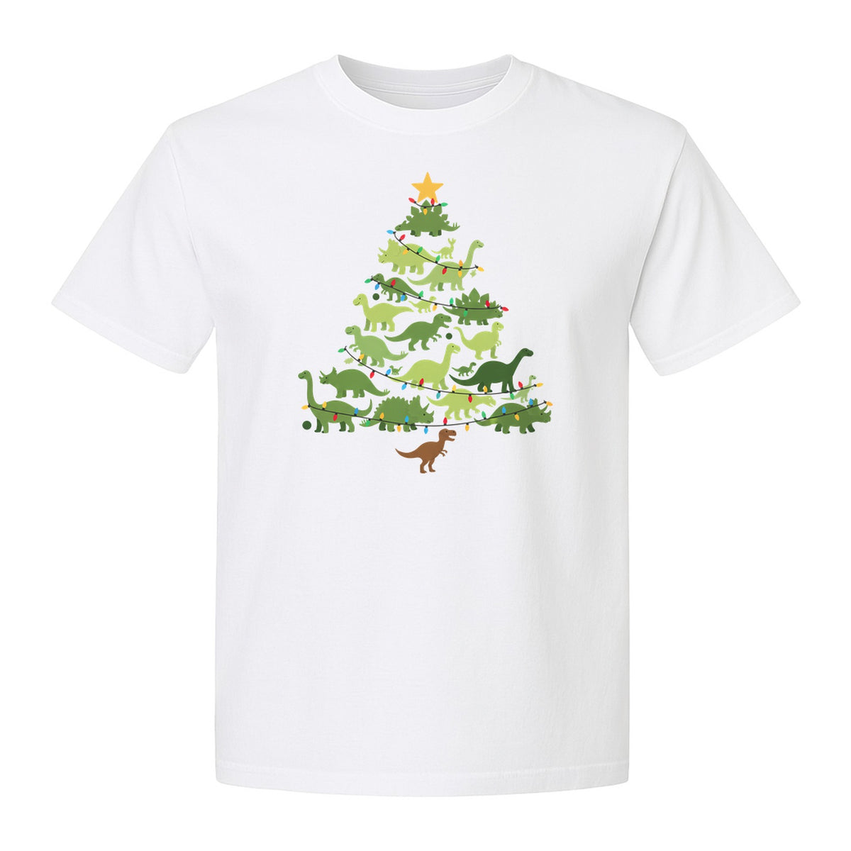 Dinosaur Christmas T-Shirt, Festive Tree of Dinosaurs Holiday Gift for Dino Fans