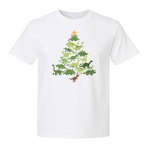Dinosaur Christmas T-Shirt, Festive Tree of Dinosaurs Holiday Gift for Dino Fans