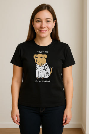 Veterinarian T-Shirt, Trust Me I'm a Dogtor Funny Dog Doctor Graphic
