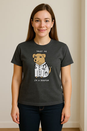 Veterinarian T-Shirt, Trust Me I'm a Dogtor Funny Dog Doctor Graphic