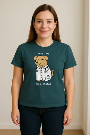 Veterinarian T-Shirt, Trust Me I'm a Dogtor Funny Dog Doctor Graphic