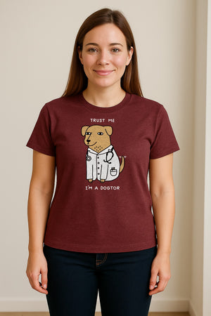 Veterinarian T-Shirt, Trust Me I'm a Dogtor Funny Dog Doctor Graphic