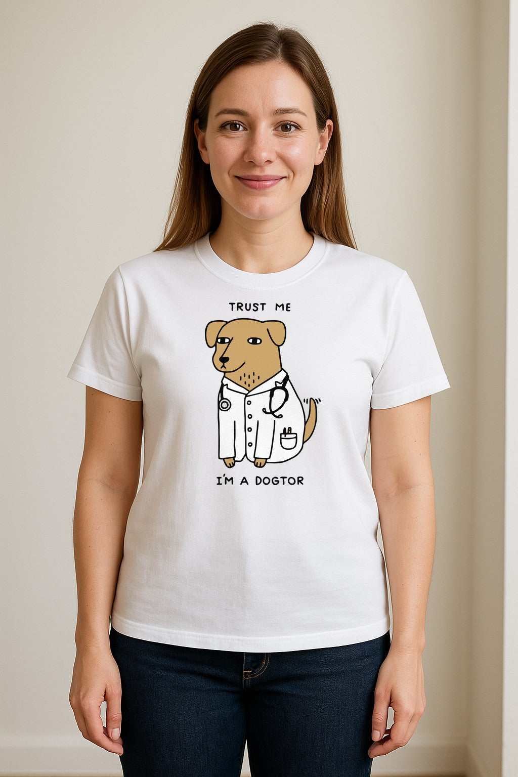 Veterinarian T-Shirt, Trust Me I'm a Dogtor Funny Dog Doctor Graphic
