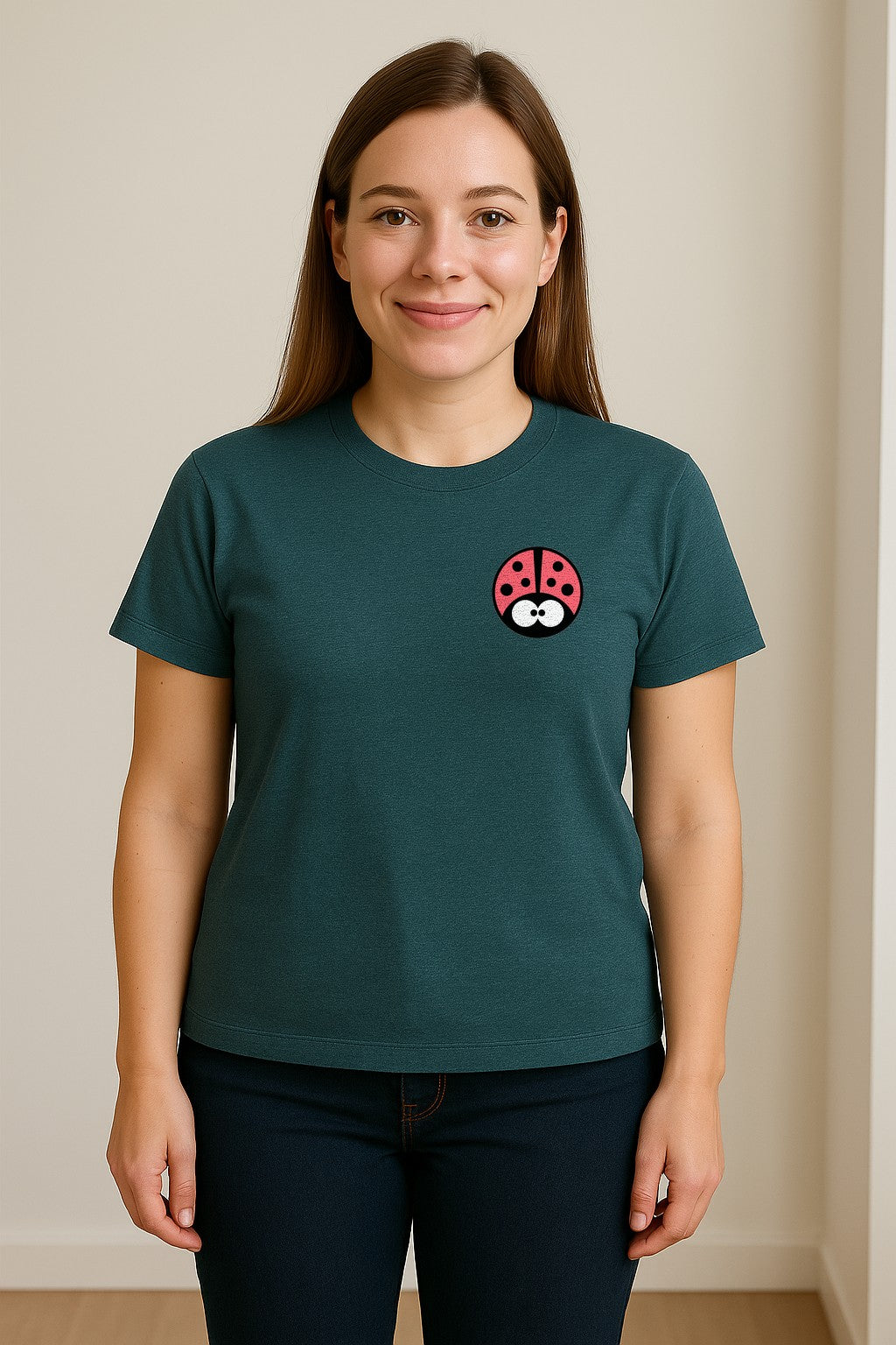 Ladybug T-Shirt, Cute Small Pocket Bug Graphic Tee for Animal Lovers, Gardeners and Plant Fans