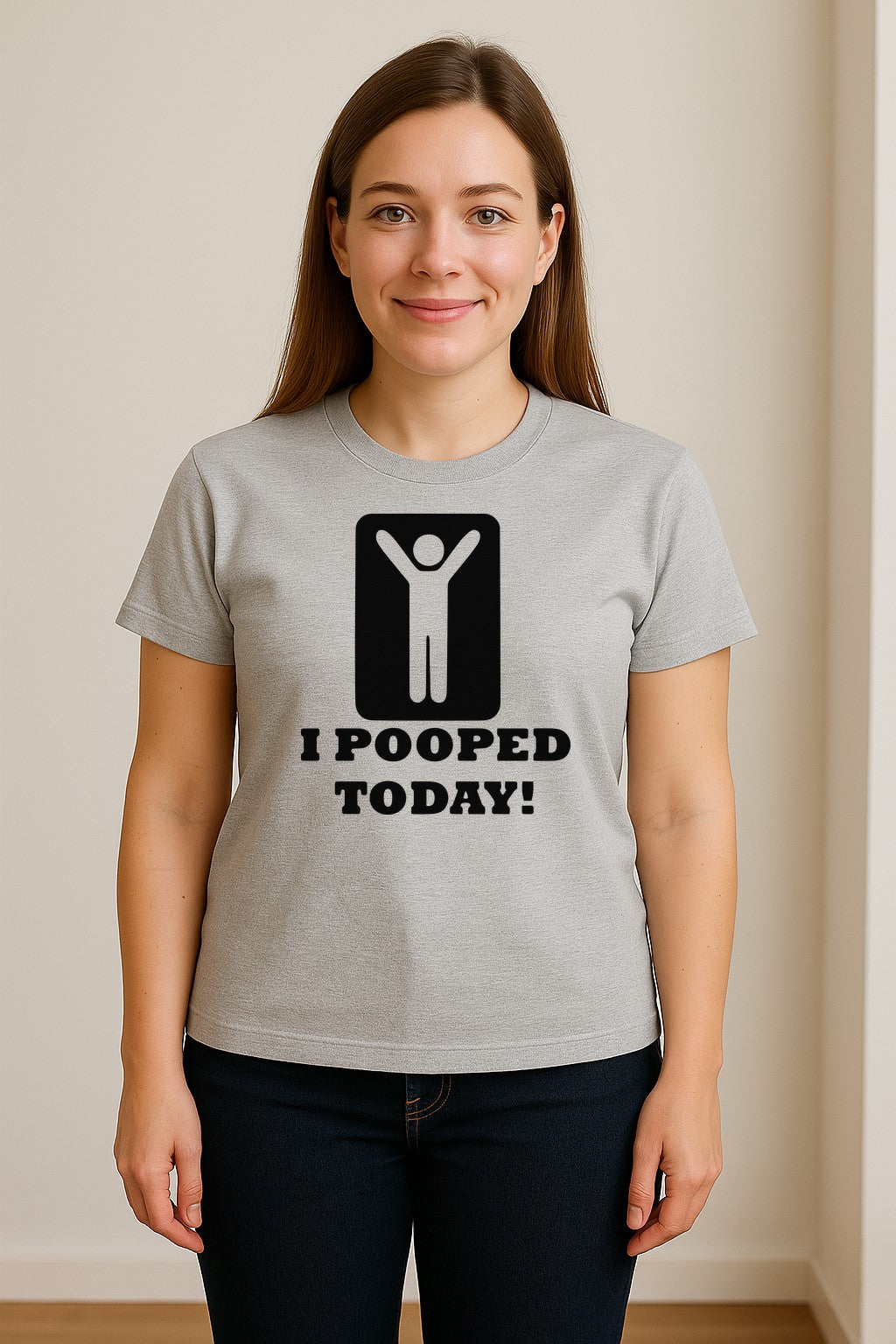 Funny Poop T-Shirt, I Pooped Today Sarcastic Humor Graphic Tee for Adults