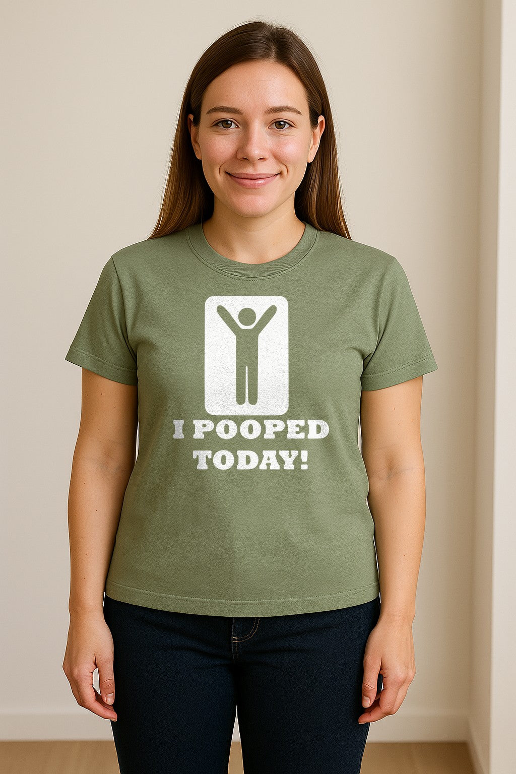 Funny Poop T-Shirt, I Pooped Today Sarcastic Humor Graphic Tee for Adults