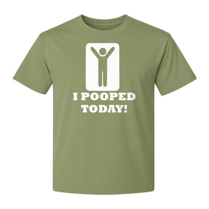 Funny Poop T-Shirt, I Pooped Today Sarcastic Humor Graphic Tee for Adults