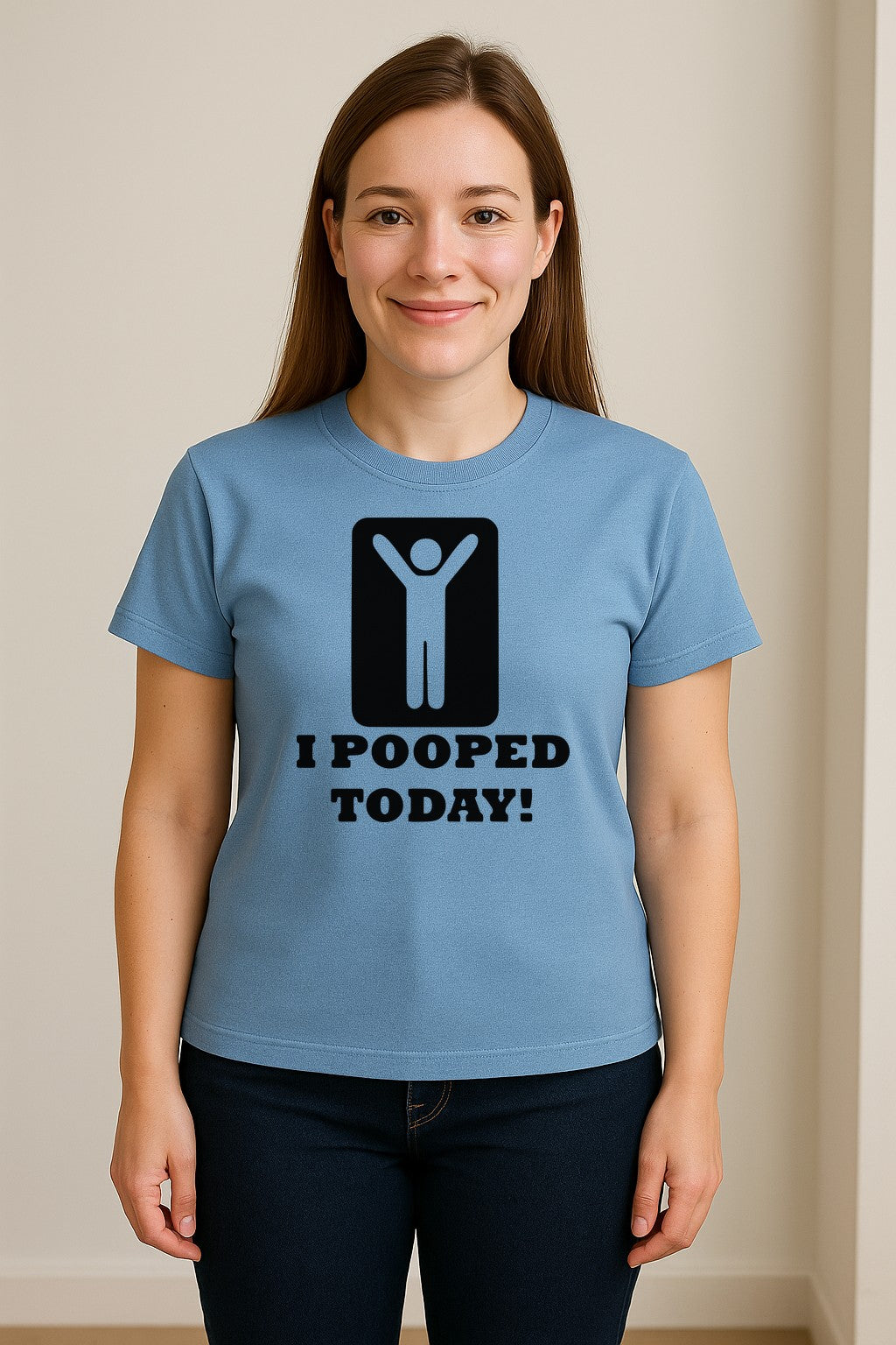 Funny Poop T-Shirt, I Pooped Today Sarcastic Humor Graphic Tee for Adults